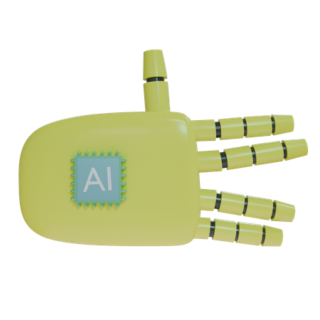 Robot Hand WeirdSign Yellow  3D Icon
