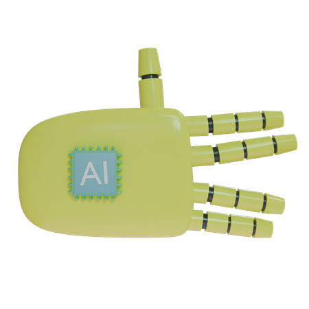 Robot Hand WeirdSign Yellow  3D Icon