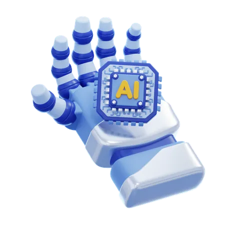 Robot Hand with Ai Chip  3D Icon