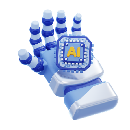 Robot Hand with Ai Chip  3D Icon