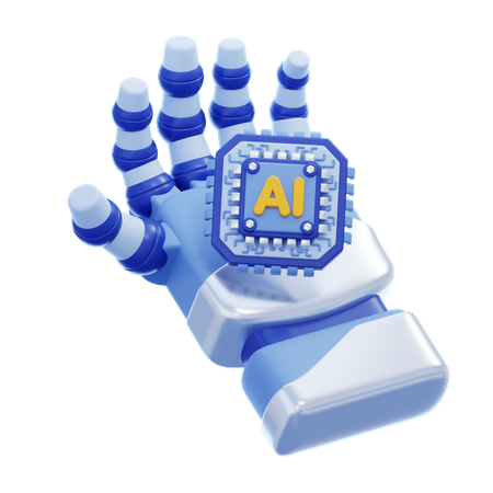 Robot Hand with Ai Chip  3D Icon