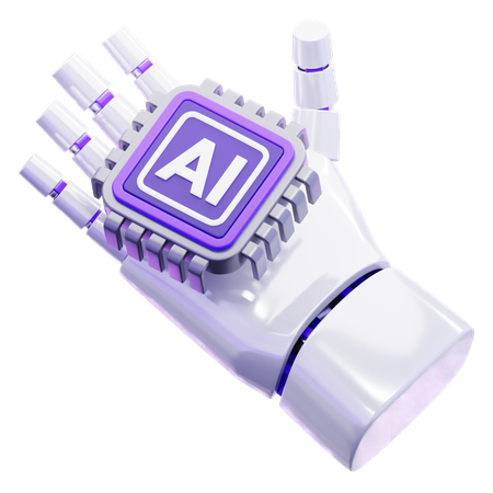 人工知能チップを搭載したロボットハンド  3D Icon