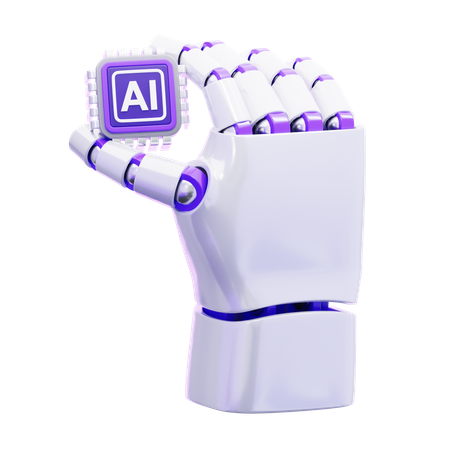 人工知能チップを搭載したロボットハンド  3D Icon