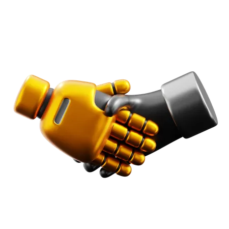 Robot Handshake  3D Icon