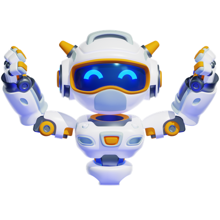 ロボットハッピー2  3D Illustration