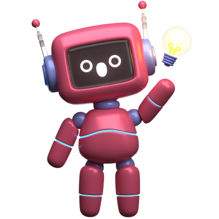 Robot Have Idea  3D Illustration