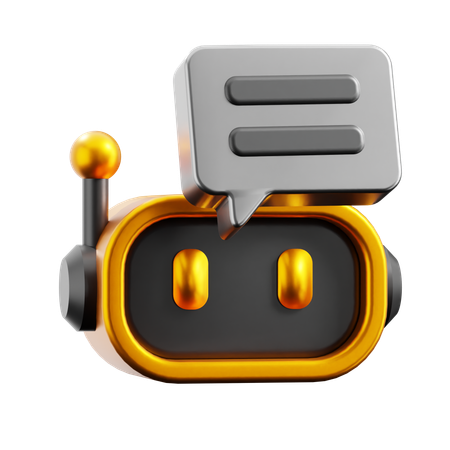 チャットバブル付きロボットヘッド  3D Icon