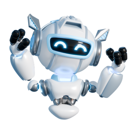 Robot heureux  3D Illustration