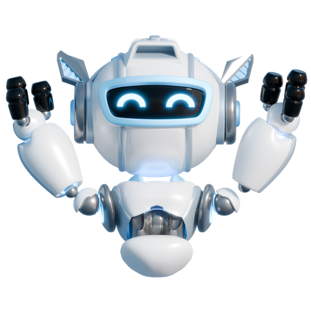 Robot heureux  3D Illustration