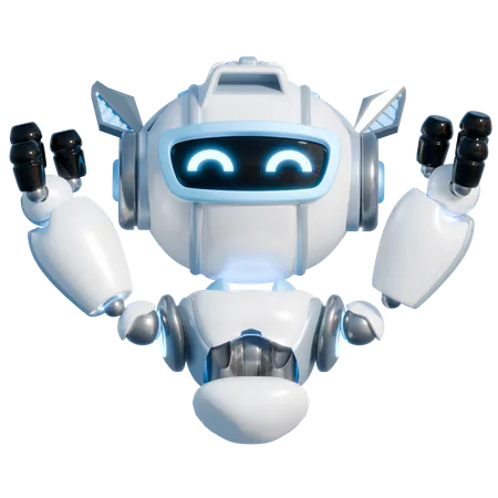 Robot heureux  3D Illustration