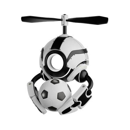 Robot tenant un ballon de football  3D Icon