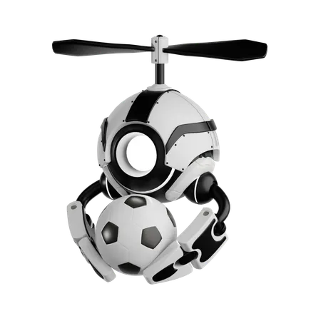 Robot tenant un ballon de football  3D Icon