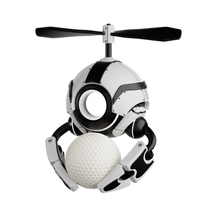 Robot Hold Golf  3D Icon