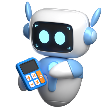 Robot Holding A Calculator  3D Illustration