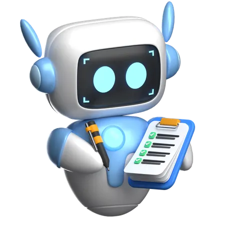 Robot Holding A Checklist  3D Illustration