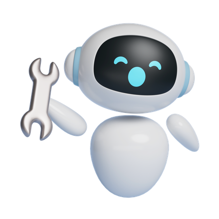 Robot Holding A Spanner  3D Icon