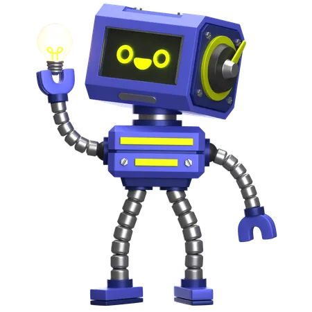 Robot Holding Bulb  3D Icon