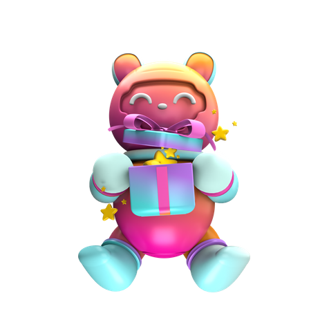 Robot Holding Gftbox  3D Icon