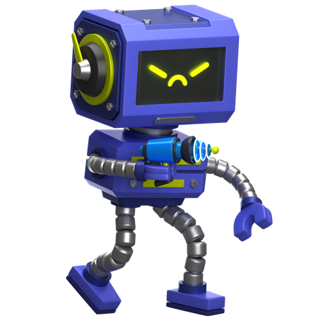 Robot Holding Laser Gun  3D Icon