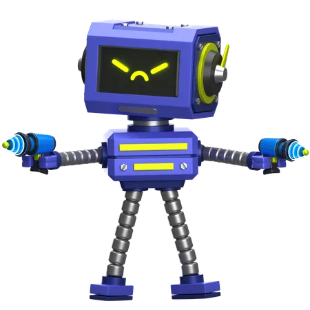 Robot Holding Laser Gun  3D Icon