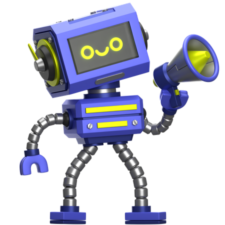 Robot Holding Megaphone  3D Icon