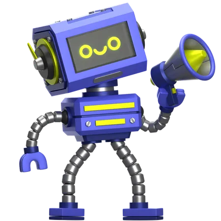 Robot Holding Megaphone  3D Icon