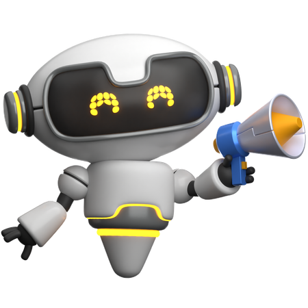 Robot Holding Megaphone  3D Icon