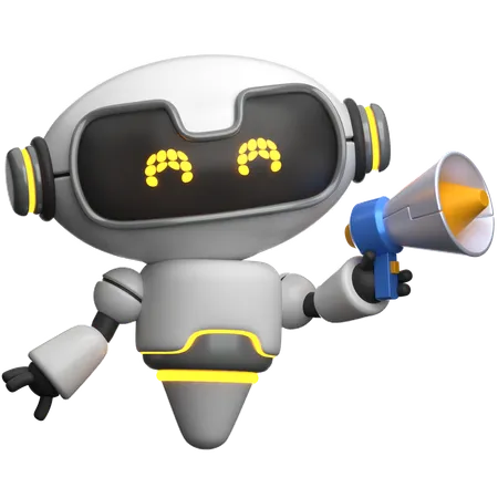 Robot Holding Megaphone  3D Icon