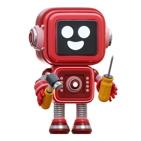 Robot Holding Tools  3D Icon