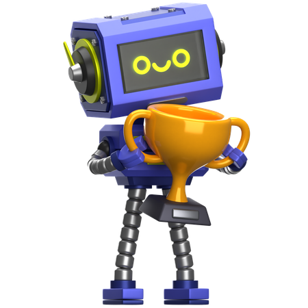 Robot Holding Trophy  3D Icon