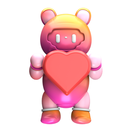 Robot Huge Heart  3D Icon