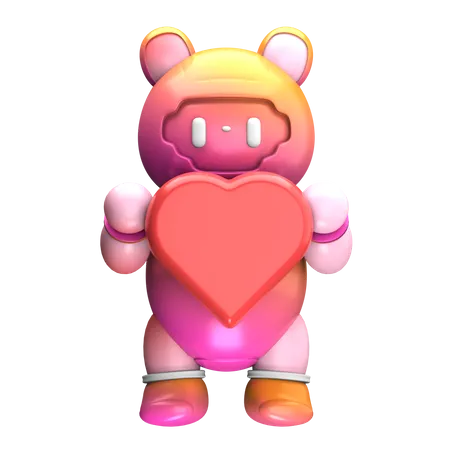 Robot Huge Heart  3D Icon