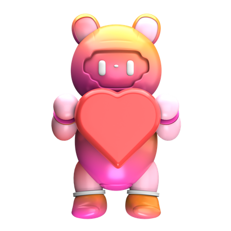 Robot Huge Heart  3D Icon