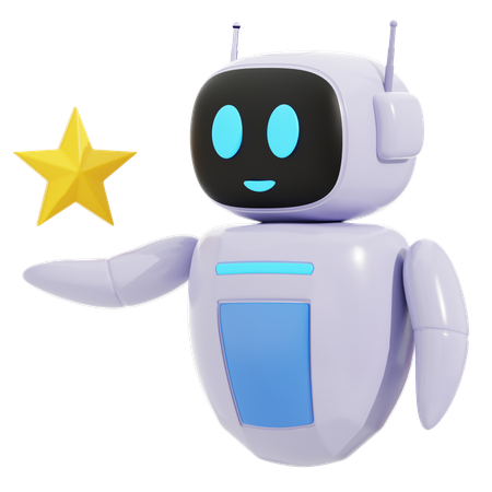 Robot inteligente con estrella  3D Icon