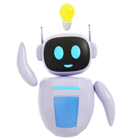 Robot inteligente con idea de estudio  3D Icon