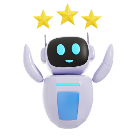 Robot intelligent avec trois étoiles  3D Icon