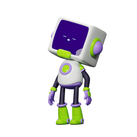 Robot intelligent endormi  3D Illustration