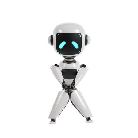 Robot Is Doing Exercise  3D Icon