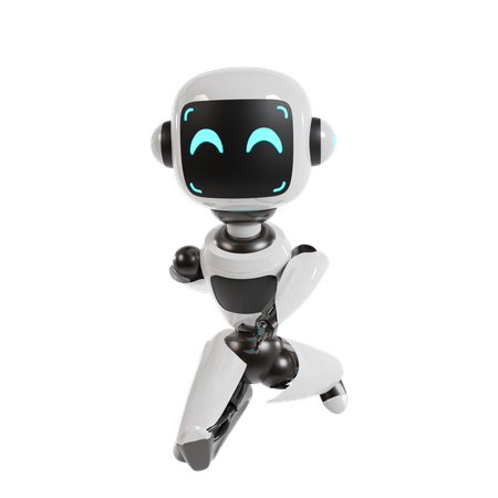 Robot Is Doing Jogging  3D Icon