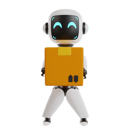 Robot Is Holding Floppy Disk  3D Icon