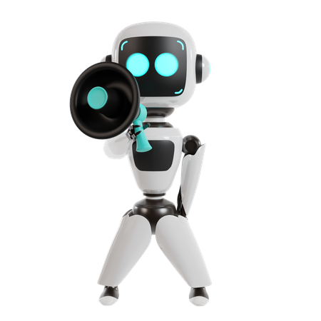 Robot Is Making An Announcement  3D Icon