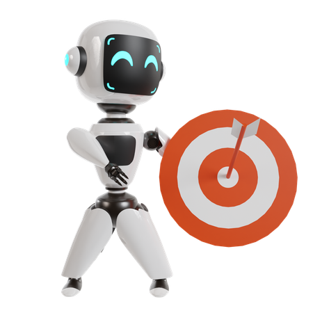 Robot Is Targeting His Goal  3D Icon