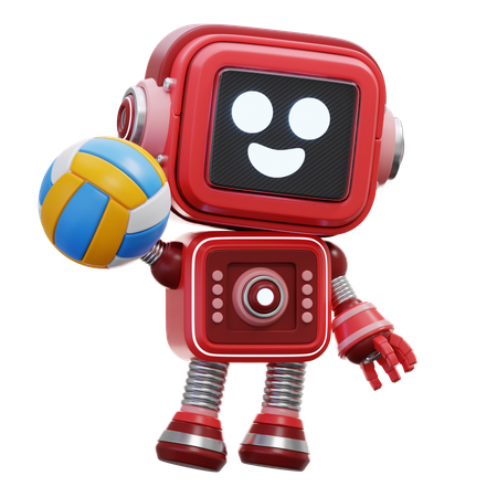 Robot jugando voleibol  3D Icon
