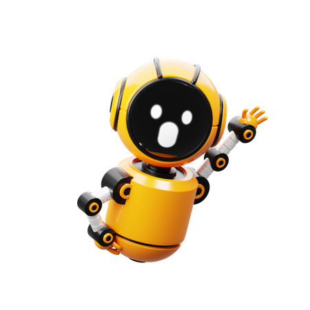 Robot jumping in air  3D Icon