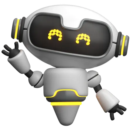 Robot levanta la mano  3D Icon