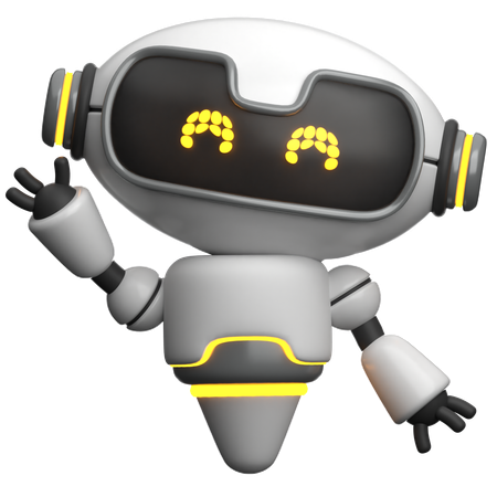 Robot lever la main  3D Icon