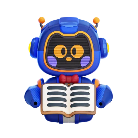 Libro de lectura de robots  3D Icon