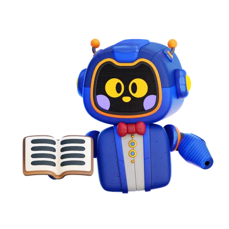 Libro de lectura de robots  3D Icon