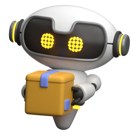 Robot Lifting Box  3D Icon