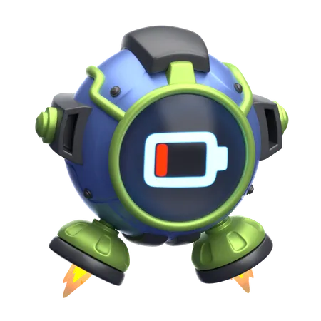 Robot Low Battery  3D Icon